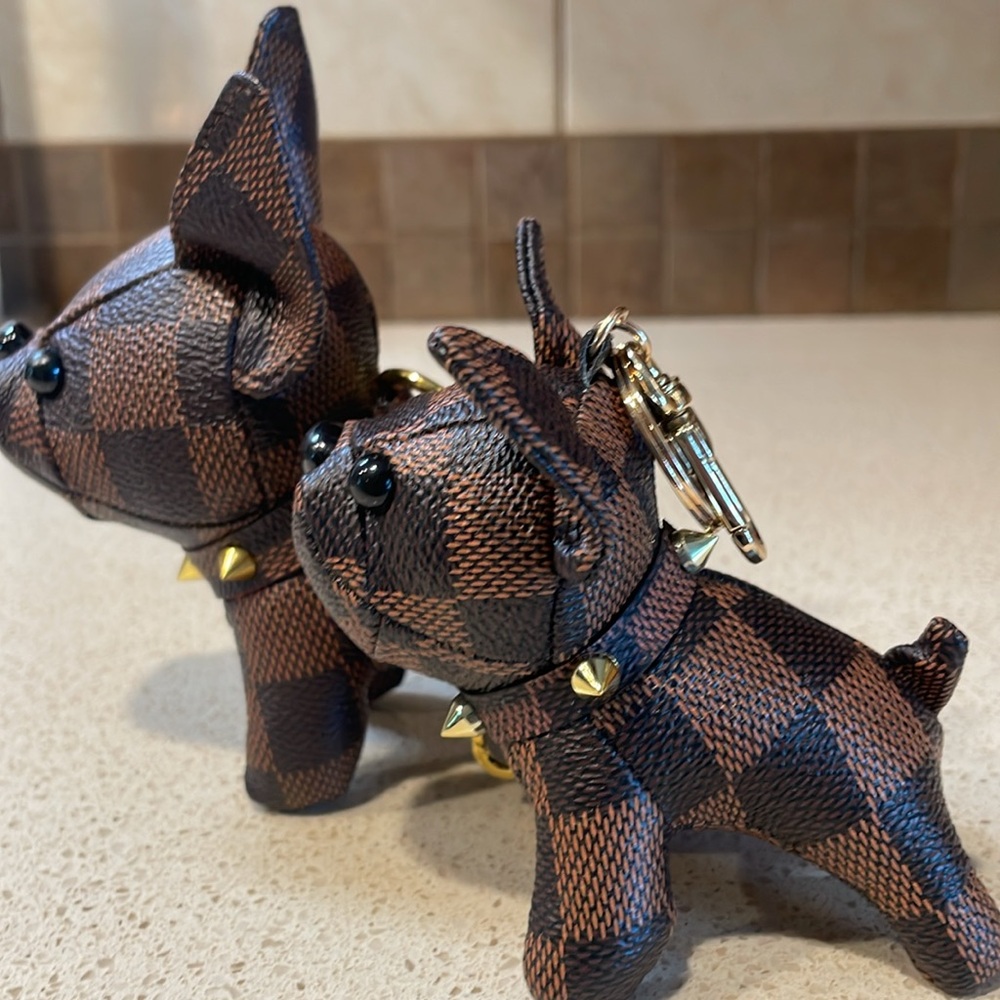 NEW LUX Inspired Vegan Leather Frenchie Dog Bag Charm/Key Chain - Picture 7 of 7